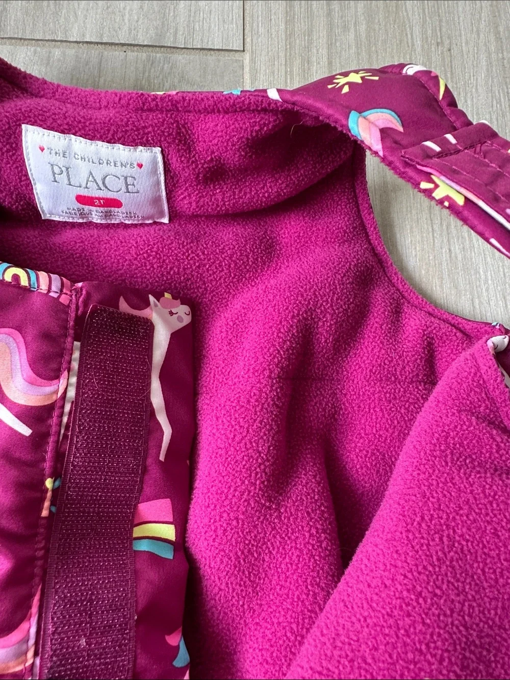 The Children's Place Toddler Girls Unicorn Snow Pants/ Overalls/Bibs - Burgundy